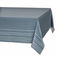 American Greetings Plastic Table Cover Silver with White Striped Perspective: Main