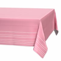 American Greetings Plastic Table Cover - Pink with Stripes Perspective: Main