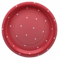 American Greetings Paper Plates 10 Count - Polka Dots on Red Perspective: Main