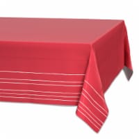 American Greetings Plastic Table Cover - Red with White Stripes Perspective: Main