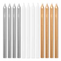 American Greetings Birthday Candles Silver White Gold Perspective: Main