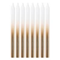 American Greetings Birthday Candles - White and Gold Ombre Perspective: Main