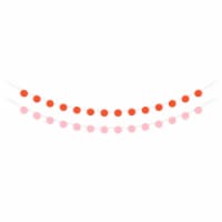 American Greetings 7 Foot Party Banner - Pink and Orange Circles Perspective: Main