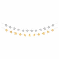 American Greetings 7 Foot Party Banner - Silver and Orange Stars Perspective: Main
