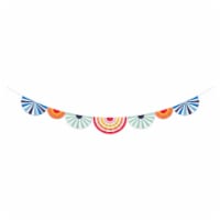 American Greetings 7 Foot Party Banner - Multicolor Paper Fans Perspective: Main