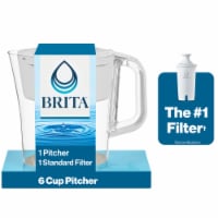 Brita Small 6 Cup White Denali Water Filter Pitcher with Standard Filter Perspective: Main