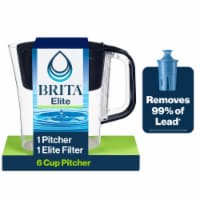 Brita Small Limo Black 6 Cup Water Filter Pitcher with Elite Filter