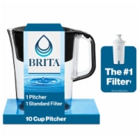 Brita Large Black 10 Cup Water Filter Pitcher with Standard Filter