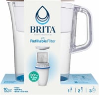 Brita Refillable Water Filtration System with Large 10 Cup Pitcher and Refillable Filter Perspective: Main