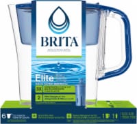 Brita Small 6 Cup Mazarine Blue Denali Water Filter Pitcher with Elite Filter Perspective: Main