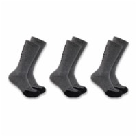 Carhartt Men's Force Midweight Logo Carbon Heather Crew Socks - L Perspective: Main