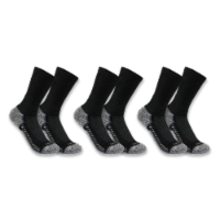 Carhartt® Men's Force Midweight Large Crew Sock Pack - Black Perspective: Main
