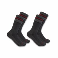 Carhartt® Men's Midweight Synthetic-Wool Blend Large Boot Sock Pack - Black Perspective: Main