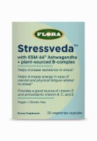 Flora Stressveda with KSM-66 Ashwagandha + Plant-Sourced B-Complex Vegetarian Capsules