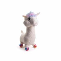 Bright Time Toys BT99663 32 in. Sitting White Llama with Rainbow Tuft Plush Toy
