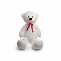 Bright Time Toys BT74298 52 in. Standing White Bear with Red Bow Plush Toy