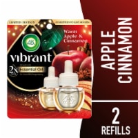 Air Wick Scented Oil Refill, Holiday Plug In, Fall Air Freshener, Warm Spiced Apple, 2 refills Perspective: Main