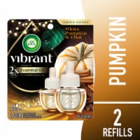 Air Wick Scented Oil Refill, Holiday Plug In, Fall Air Freshener, White Pumpkin and Chai, 2 refills Perspective: Main