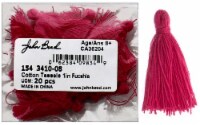 John Bead Tassel 1  Cotton 20pc Fuchsia