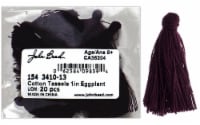 John Bead Tassel 1  Cotton 20pc Eggplant