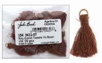 John Bead Tassel 1  Poly Cotton 10pc Brown