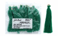 John Bead Tassel 2.25  Poly Cotton 10pc Emerald