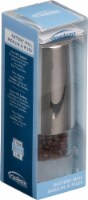 Stainless Steel One Hand Battery Operated Pepper Mill 6 -Silver W/Pepper
