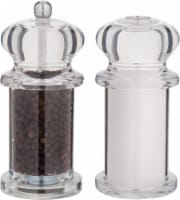 Trudeau Traditional Pepper Mill and Salt Shaker - Clear/Silver