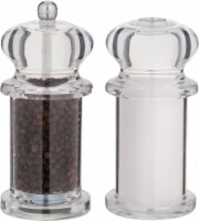Trudeau Traditional Pepper Mill and Salt Shaker - Clear/Silver Perspective: Main