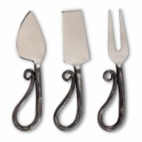 Abbott Collections AB-36-MEDIEVAL-CHEESE 6.5 in. Curl End Cheese Tools, Antique Black - Set o