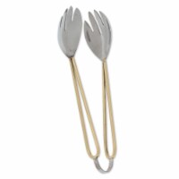 Abbott Collections AB-36-LOOP-TONG 10.5 in. Loop Handle Salad Tongs, Brass & Stainless Steel