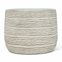 Abbott Collections AB-27-TERRAIN-754-LG 7 in. Wavy Ripple Planter, White - Large