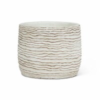 Abbott Collections AB-27-TERRAIN-754-SM 5 in. Wavy Ripple Planter, White - Small