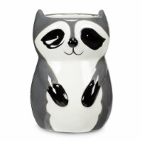 Abbott Collection AB-27-MINIKIN-473 4 in. Sitting Raccoon Planter & Vase, Grey