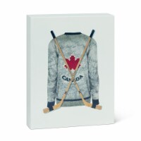 Abbott Collection AB-1327-HOCKEY-BLOCK 7 x 9 in. Hockey Jersey & Sticks Block, Grey