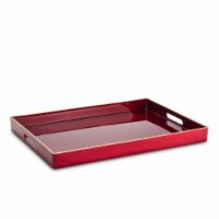 Abbott Collections AB-27-GLOSS-RECT-02 14 x 19 in. Glossy Rectangle Tray, Metallic Red & Gold