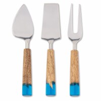 Abbott Collections AB-36-RIVIERE-CHEESE 6.5 in. Cheese Tools with River Look Handle, Blue - S