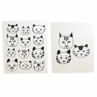 Swedish Dish Cloth Simple Cat Faces Dishcloth Cellulose Eco-Friendly 84Asdab57