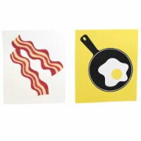Swedish Dish Cloth Bacon & Eggs Dishcloths Cellulose Eco-Friendly 84Asdab91