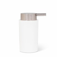 Abbott Collections AB-27-SUDS-011-SIL 5.5 in. Cylinder Pump, White & Silver