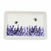 Tabletop Lavender & Bees Rectangle Plate Ceramic Summer Flowers 27Provence-Rect