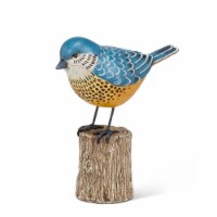 Abbott Collection AB-27-BIRDSONG-050-BLU 8.25 in. Bird on Tall Log, Blue