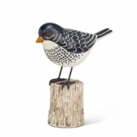 Abbott Collection AB-27-BIRDSONG-050-BLK 8.25 in. Bird on Tall Log, Black