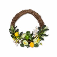 Abbott Collections AB-27-ZEST-221 11 in. Lemon & Flower Wreath, Yellow & Green