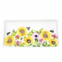 Tabletop Sunflowers & Bees Platter Ceramic Spring Summer 27Mirasol-Pltr