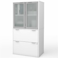 Bestar i3 Plus 2 Drawer Door File Cabinet in White