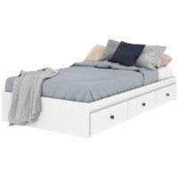 Bestar Mira Twin Platform Storage Mates Bed in White