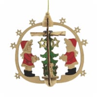 Holiday Ornament Christmas Children Spinning Wood Printed Wood A15270