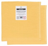 Now Designs Ripple Kitchen Dishcloth, Lemon Yellow - 13 x 13 in Set of 4