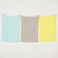 Now Designs Flour Sack Kitchen Dish Towels Coordinated Jade Yellow Set of 3